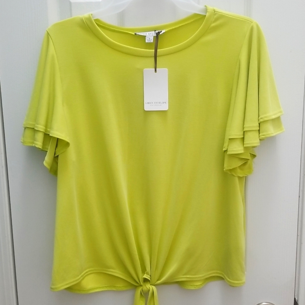 Green Envelope  Blouse (L) NWT